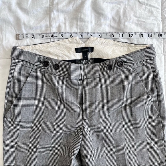 J. Crew Black/White Plaid Wool Dress Pants. Straight Leg. Mid-Rise. Size 0 - Picture 6 of 8